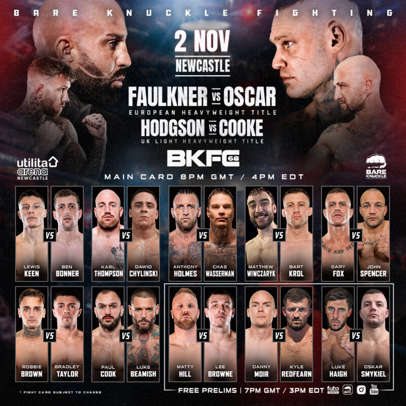 BKFC 68 NEWCASTLE Autographed Fight Poster